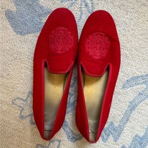 Red flannel Stubbs & Wootton slippers size 10
